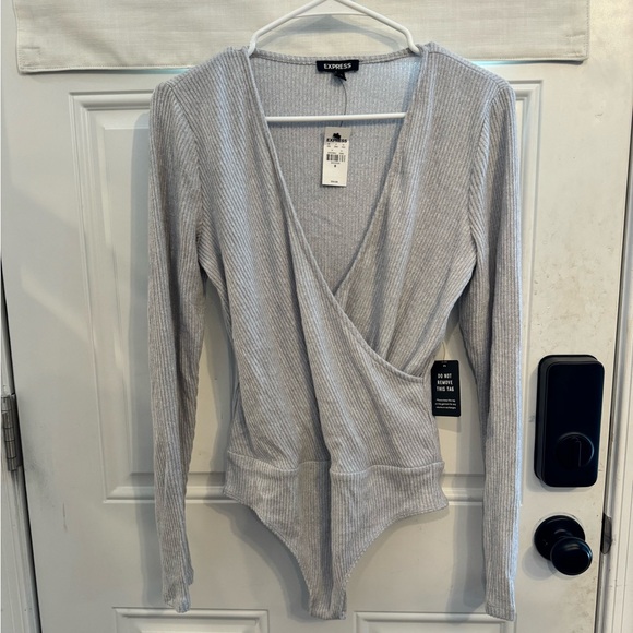 NWT Express Long Sleeve Rib Knit Bodysuit - Picture 1 of 4